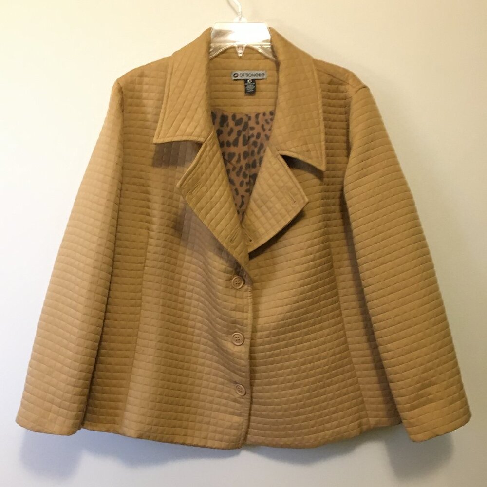 Vintage 80s Option Elle Quilted Camel Torino Coat XL - Made in Canada